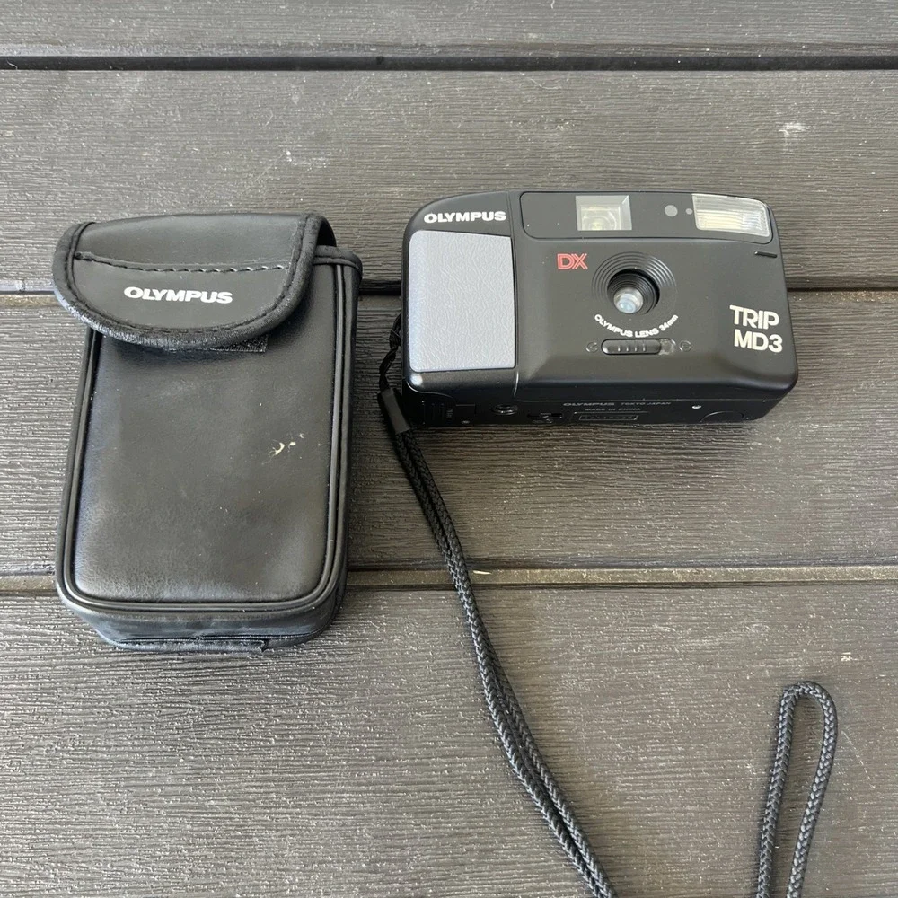 Vintage Olympus trip MD 3 DX 35mm Point-shoot Compact film camera Untested